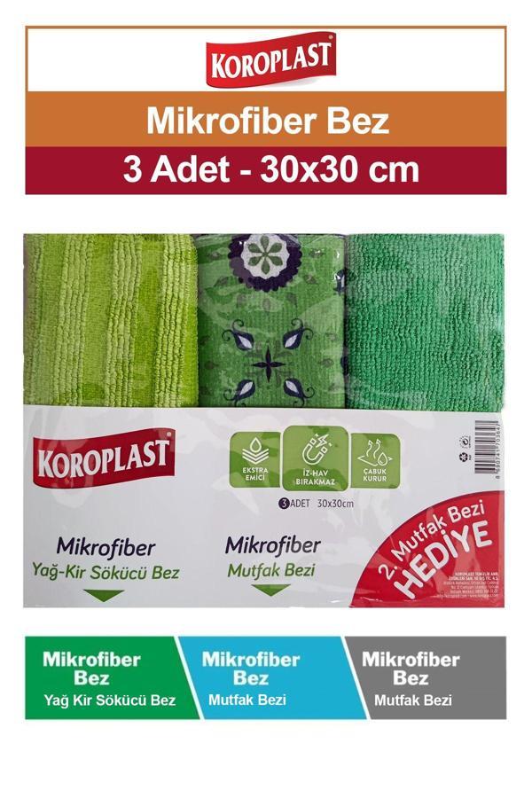Koroplast Mikrofiber Yağ Kir Sökücü Ve Mutfak Bezi 30X30 Cm 3 Adet - Image 1