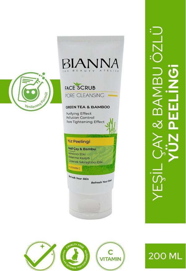 Bianna Yüz Peelingi C Vitaminli Ve Gözenek Sıkılaştırıcı Yeşil Çaylı Ve Bambulu 200Ml - Image 1