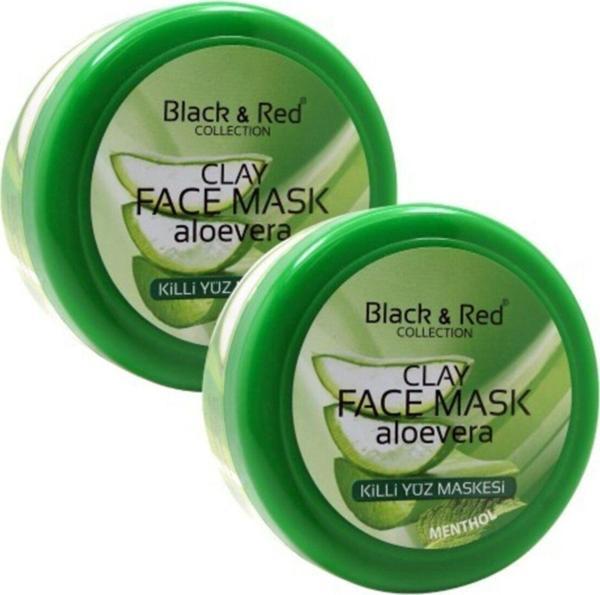 Black & Red Aloe Vera Özlü Kil Yüz Maskesi 2X400Ml - Image 1