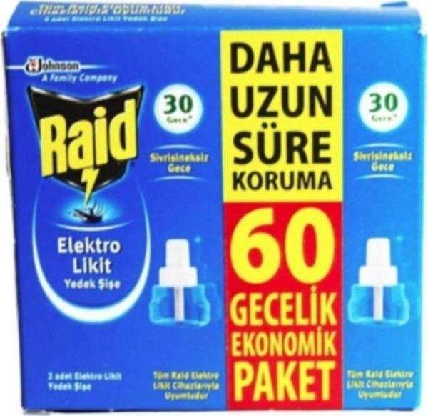 Raid 60 Gece Elektro Likit Sinek Kovucu Cihaz İçermez (Sadece 2 Yedek) - Image 1