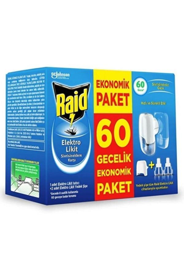Raid Elektro Likit Cihaz Ve 2 Yedek Likit Şişe 60 Gecelik Ekonomik Paket - Image 1