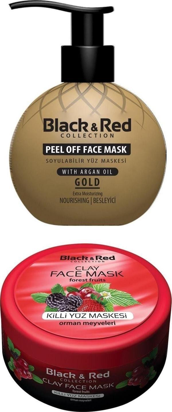 Black & Red Soyulabilir Altın Yüz Maskesi Besleyici 250 Ml - Killi Yüz Maskesi Orman Meyveli 400Gr - Image 1