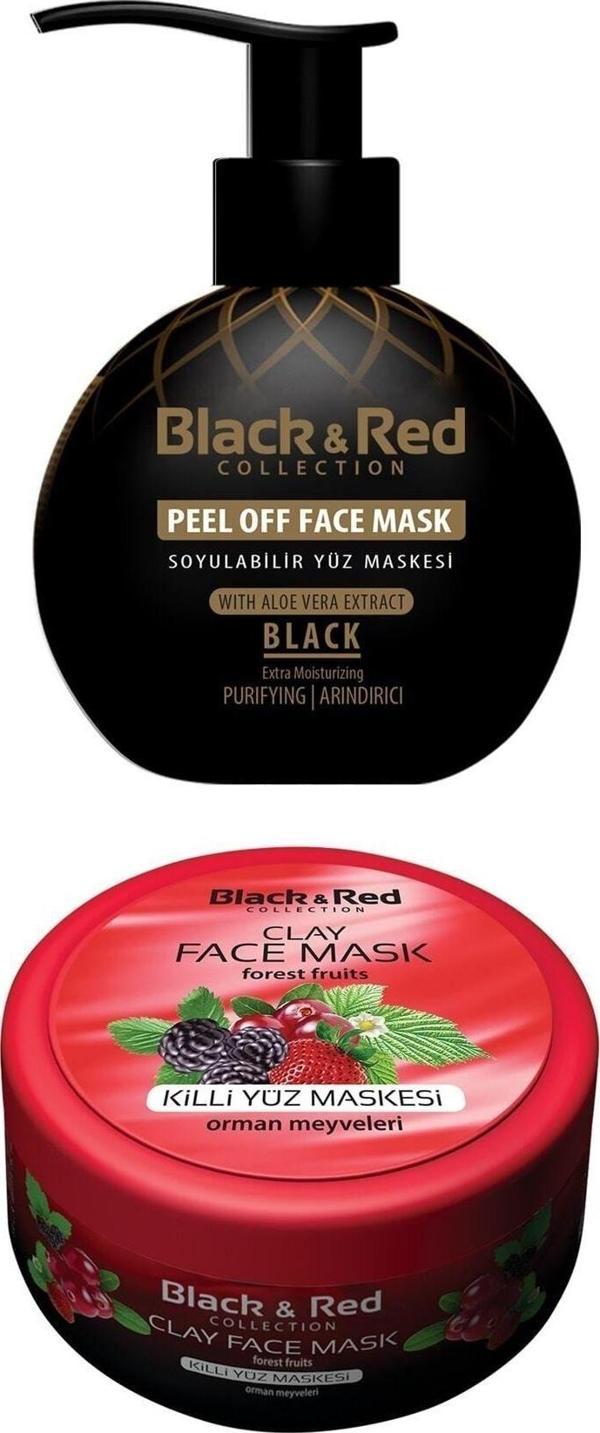 Black & Red Soyulabilir Siyah Yüz Maskesi Arındırıcı 250 Ml - Killi Yüz Maskesi Orman Meyveli 400Gr - Image 1