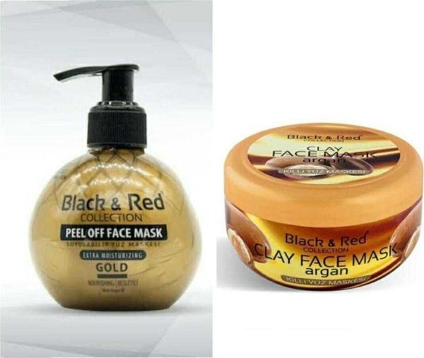Black & Red Soyulabilir Yüz Maskesi Gold 250 Ml + Argan Yağlı Killi Yüz Maskesi 400 Ml. - Image 1