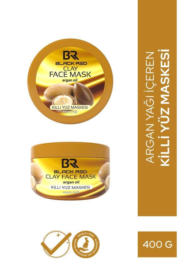 Black & Red Br Kil Maskesi Anti-Aging Ve Nemlendirici Yüz Maskesi Argan Içerikli Killi Yüz Maskesi - 400G - Image 1