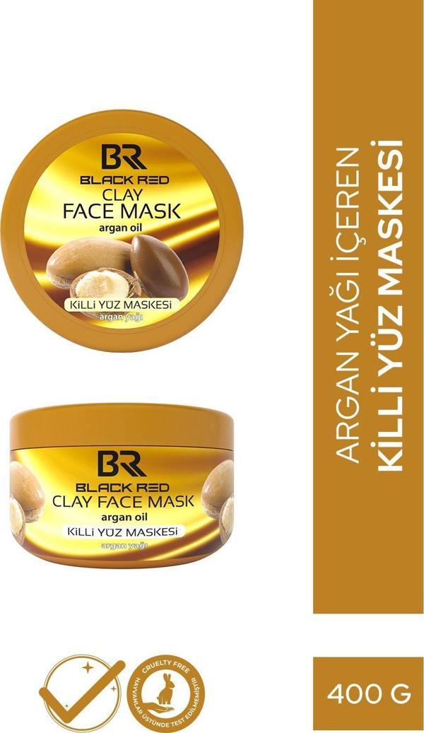 Black & Red Br Kil Maskesi Anti-Aging Ve Nemlendirici Yüz Maskesi Argan Içerikli Killi Yüz Maskesi - 400G - Image 1