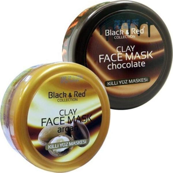 Black & Red Çikolatalı Killi Yüz Temizleme Maskesi + Argan Yağlı Killi Yüz Maskesi 2 Adet - Image 1