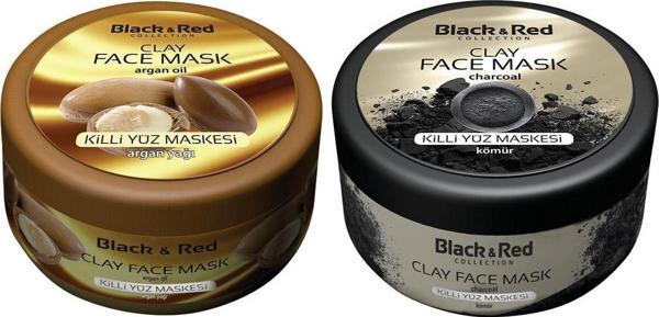 Black & Red Doğal Kil Maskesi Argan, Kömür 400 Gr X 2 - Image 1