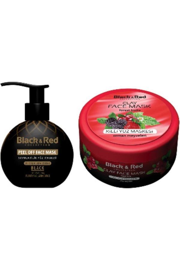 Black & Red Siyah Nokt. Karşı Soyulabilir Siyah Yüz Maskesi 250 Ml Ve Killi Yüz Maskesi (Orman Meyveleri) 400 Gr - Image 1