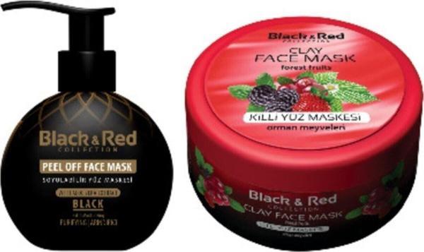 Black & Red Siyah Nokt. Karşı Soyulabilir Siyah Yüz Maskesi 250 Ml Ve Killi Yüz Maskesi (Orman Meyveleri) 400 Gr - Image 1