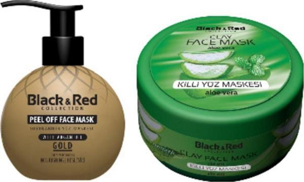Black & Red Siyah Noktalara Karşı Soyulabilir Gold Yüz Maskesi 250 Ml Ve Killi Yüz Maskesi 400 Gr - Image 1