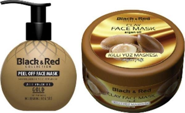 Black & Red Siyah Noktalara Karşı Soyulabilir Gold Yüz Maskesi 250 Ml Ve Killi Yüz Maskesi 400 Ml - Image 1