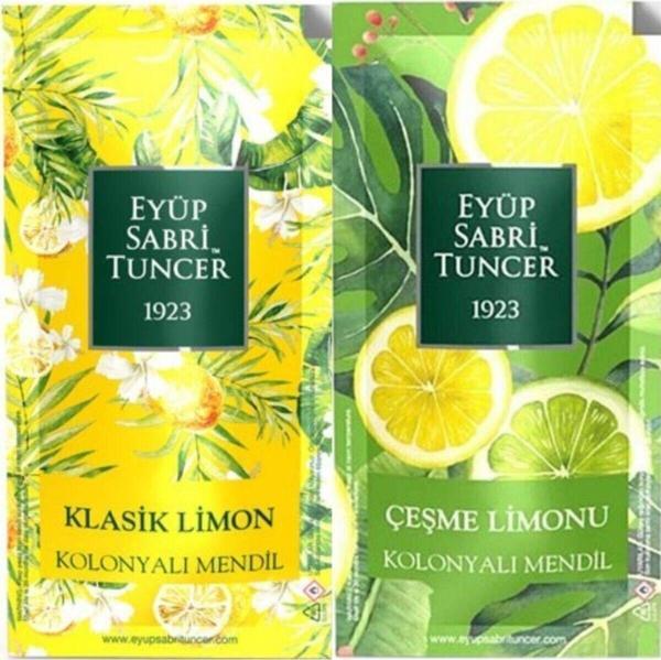 Eyüp Sabri Tuncer Klasik Limon Ve Çeşme Limonu 50 Adet Kolonyalı Mendil (25+25) 2 Li Set - Image 1