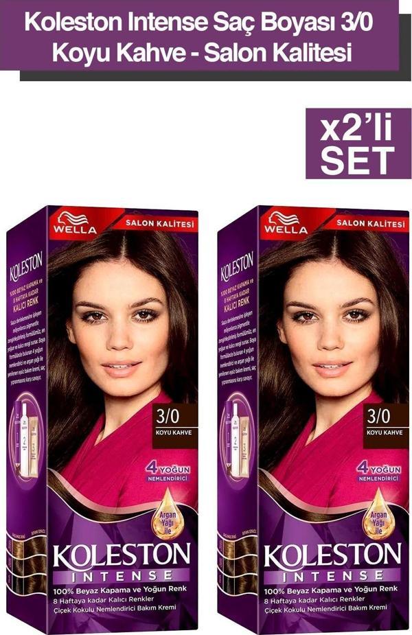 Wella Koleston Intense Saç Boyası 3/0 Koyu Kahve - Salon Kalitesi 2X - Image 1