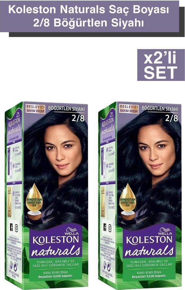 Wella Koleston Naturals Saç Boyası 2/8 Böğürtlen Siyahı X2'Li Set - Image 1