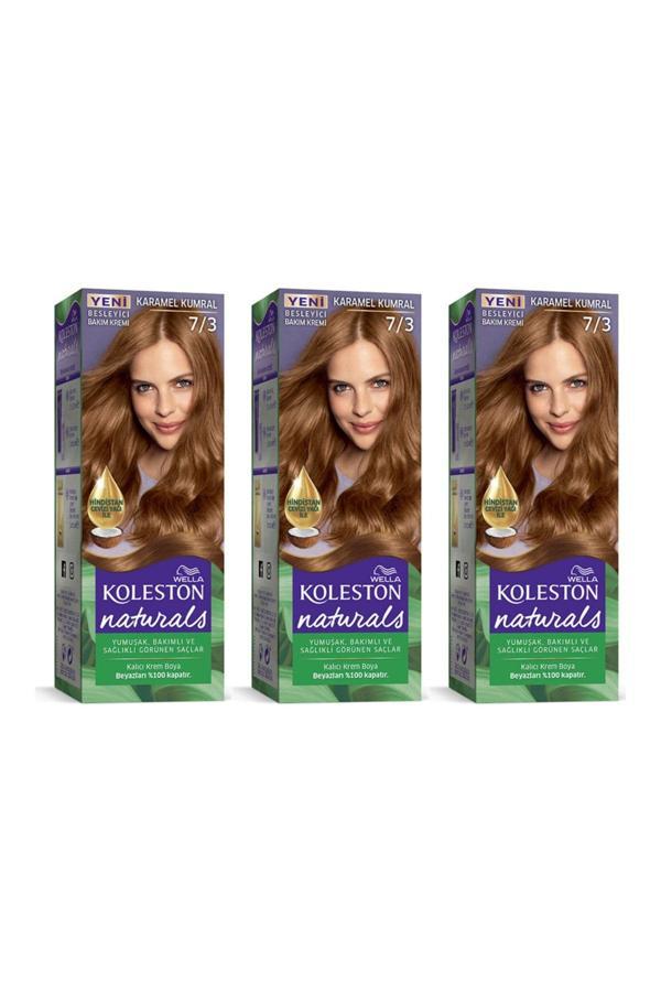 Wella Koleston Naturals Saç Boyası 7/3 Karamel Kumral 3 Adet - Image 1