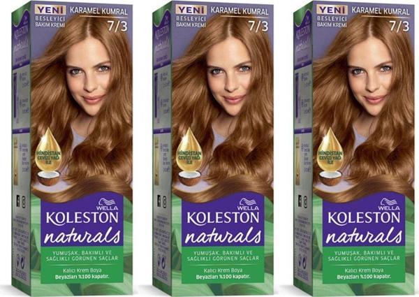Wella Koleston Naturals Saç Boyası 7/3 Karamel Kumral 3 Adet - Image 1