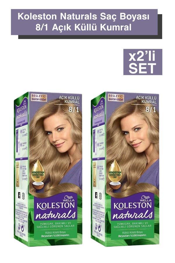 Wella Koleston Naturals Saç Boyası 8/1 Açık Küllü Kumral X2 - Image 1