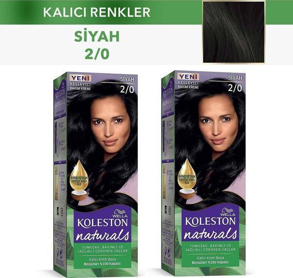 Wella Koleston Saç Boyası Naturals 2/0 Siyah X2 Adet - Image 1