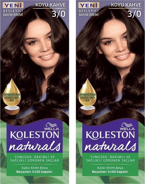 Wella Koleston Saç Boyası Naturals 3/0 Koyu Kahve X 2 Adet - Image 1