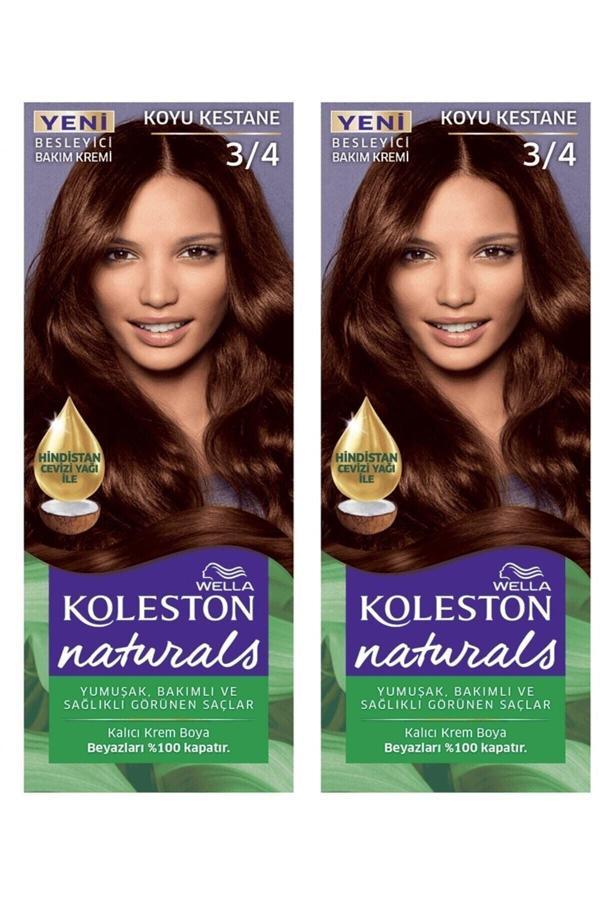 Wella Koleston Saç Boyası Naturals 3/4 Koyu Kestane X 2 Adet - Image 1