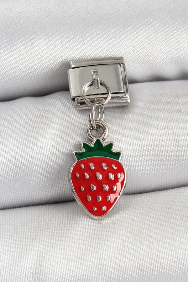 316L Çelik Sallantılı Çilek Model Gümüş Renk Nomination Charm - Image 1