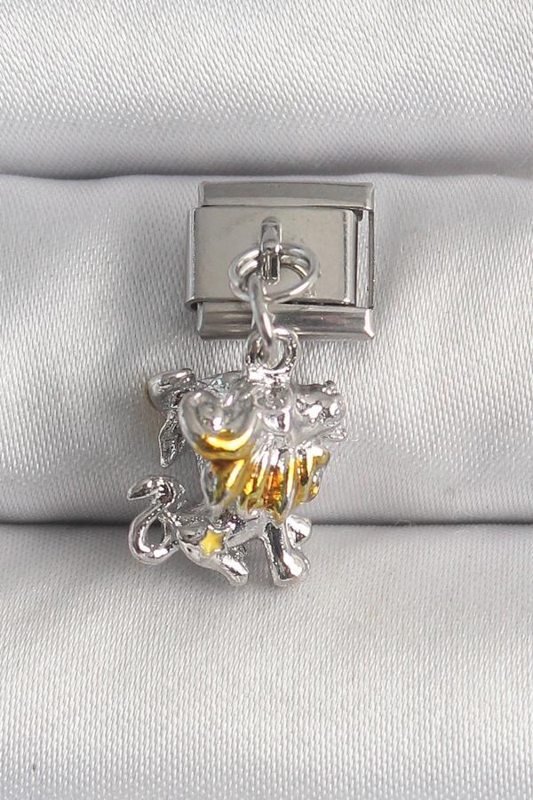 316L Çelik Gümüş Renk Sallantı Aslan Model Nomination Charm - Image 1