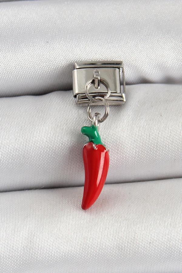 316L Çelik Gümüş Renk Kapya Biber Model Nomination Charm - Image 1