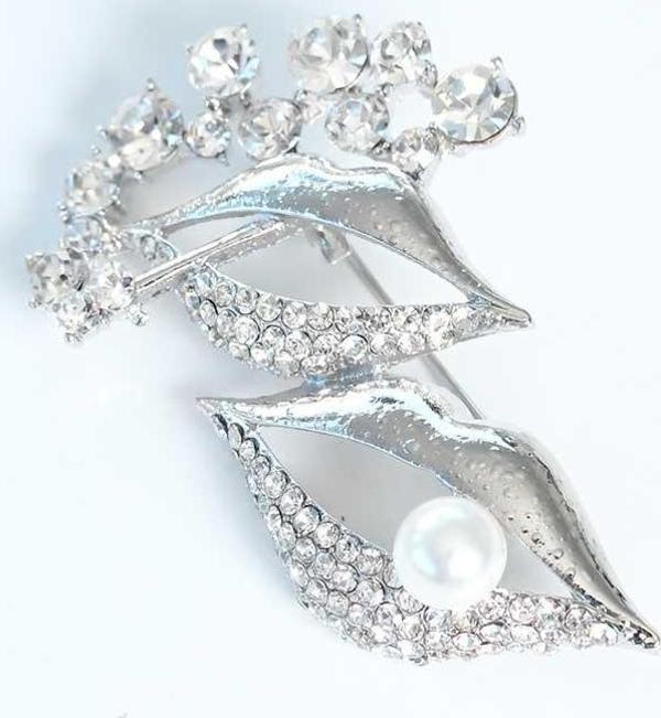 Zirkon Taşlı Metal Broş - Image 1