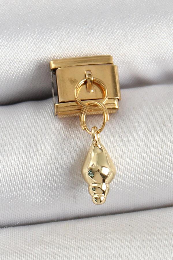 316L Çelik Sallantılı Deniz Kabuğu Model Gold Renk Nomination Charm - Image 1