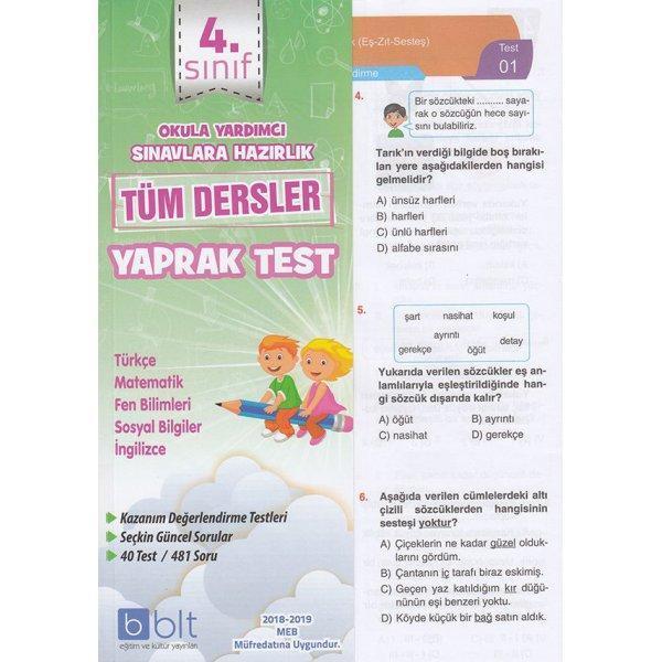Bulut Eğitim Yayınları  4. Sınıf Tüm Dersler Yaprak Test - Bulut Eğitim ve Kültür Yayınları - Image 1