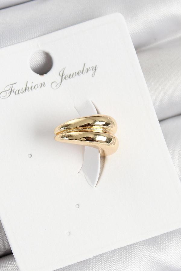 Pirinç Halka Model Gold Renk Sağ Kıkırdak Küpe - Image 1