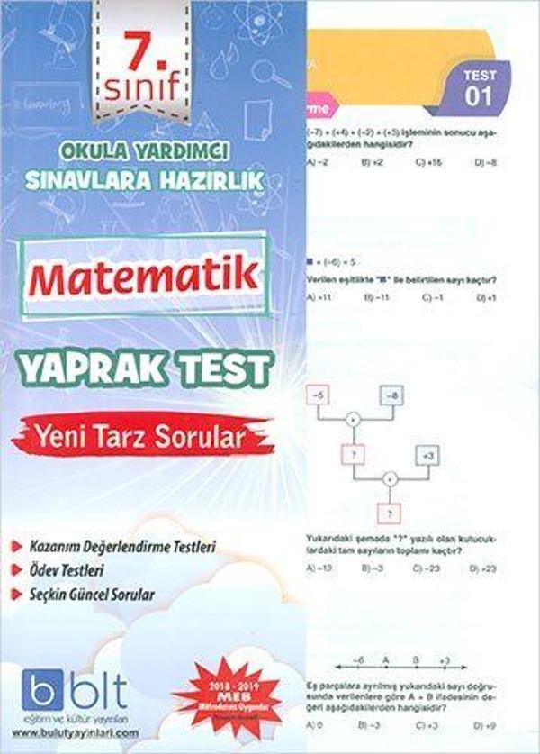 Bulut Eğitim Yayınları  7. Sınıf Matematik Yaprak Test - Bulut Eğitim ve Kültür Yayınları - Image 1