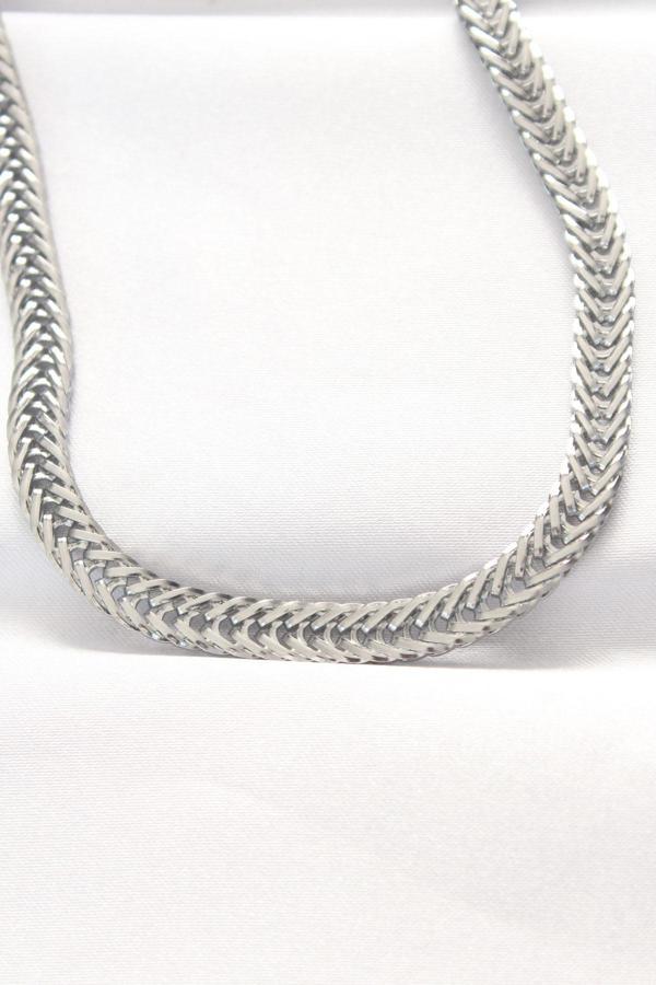 316L Çelik Silver Renk Balık Sırtı Zincir Kolye - Image 1