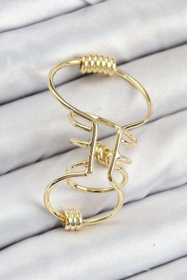 Pirinç Halkalı Model Gold Renk Kıkırdak Küpe - Image 1