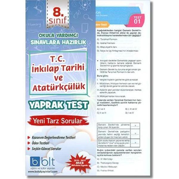 Bulut Eğitim Yayınları 8. Sınıf T.C. İnkılap Tarihi Ve Atatürkçülük Yaprak Test - Bulut Eğitim ve Kültür Yayınları - Image 1