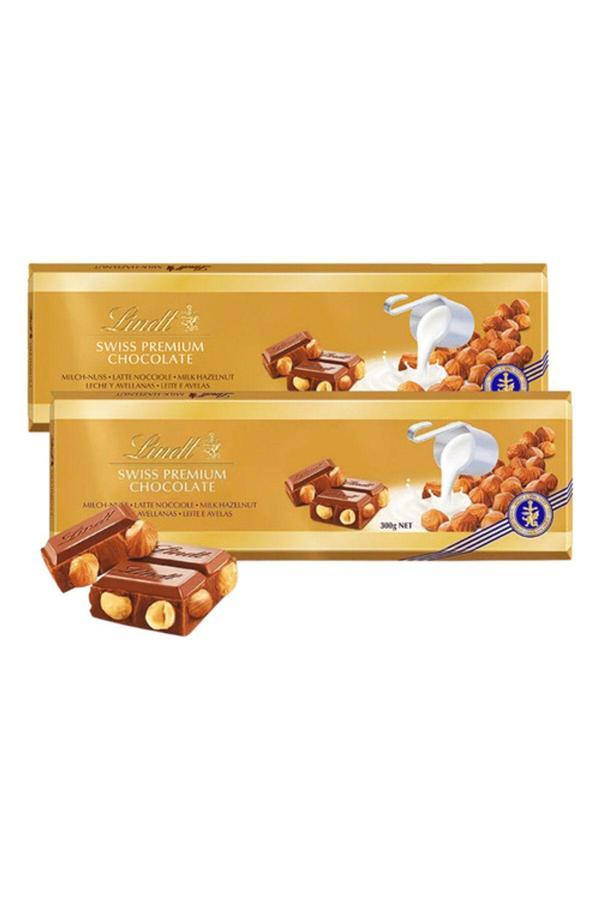 Lindt Gold Mılk Hazelnut 300Gr - Sütlü Fındıklı Çikolata X 2 Adet - Image 1