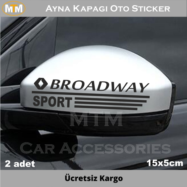 Renault Broadway Ayna Kapağı Oto Sticker (2 Adet) - Image 1