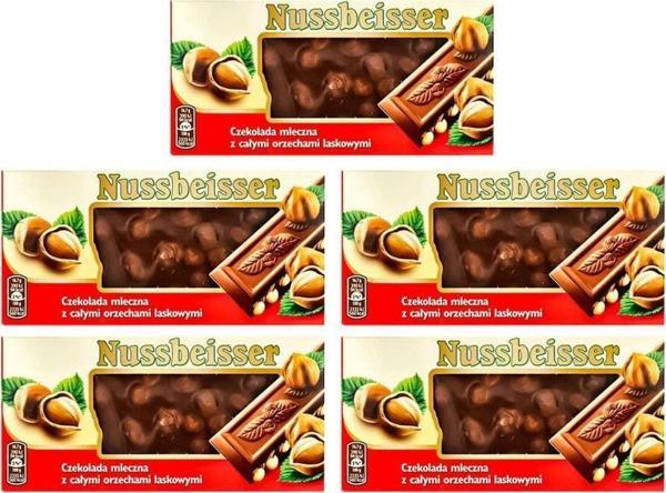 Mondelez Nussbeisser Bütün Fındıklı Sütlü Çikolata 5 X 100 Gr Ithal - Image 1