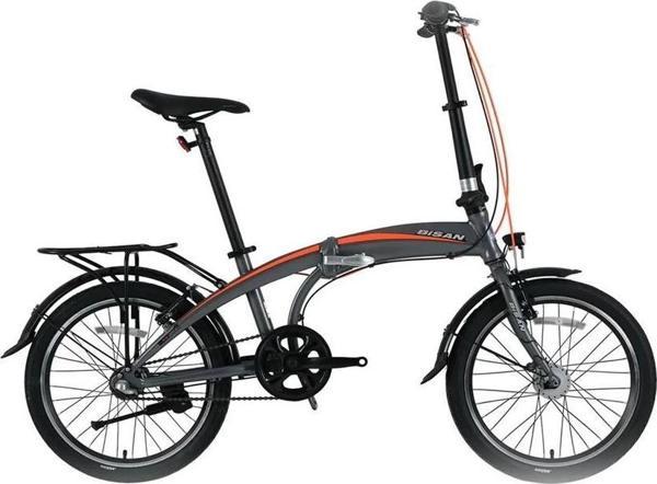 BİSAN FX 3500-NX3 KATLANIR BİSİKLET 32CM V 20 JANT NEX.3 VİTES METALİK GRİ TURUNCU - Image 1