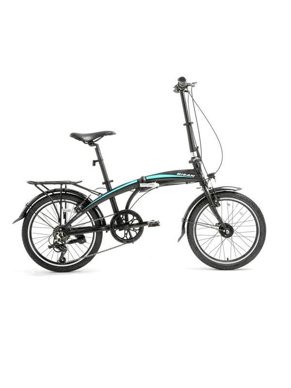 BİSAN FX 3500-TOURNEY KATLANIR BİSİKLET 32CM V 20 JANT 7 VİTES MAT SİYAH MAVİ - Image 1