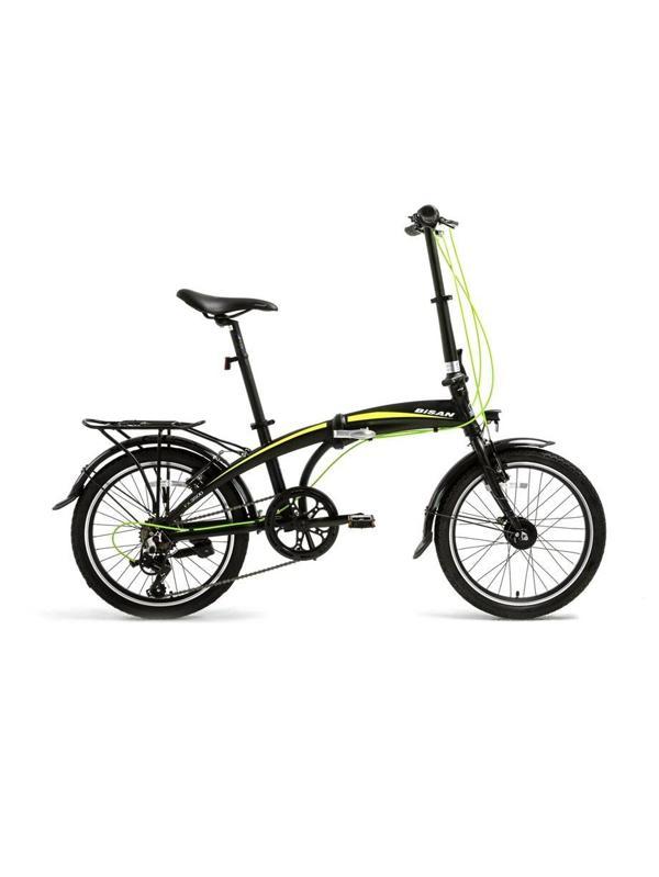 BİSAN FX 3500-TOURNEY KATLANIR BİSİKLET 32CM V 20 JANT 7 VİTES MAT SİYAH SARI - Image 1