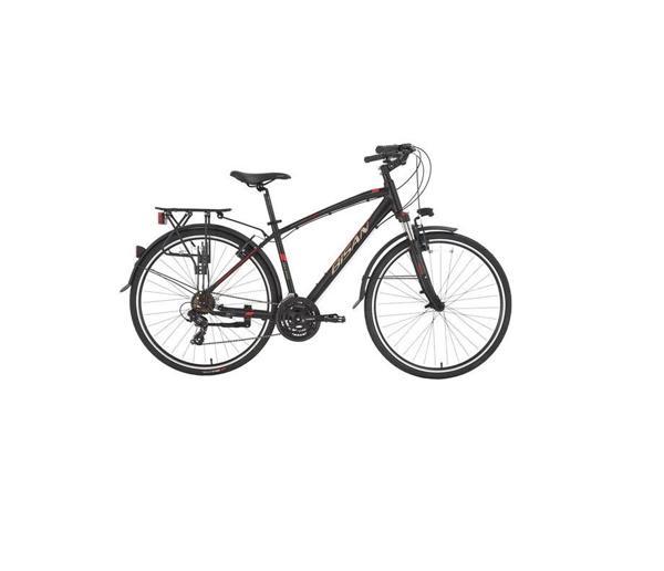 BİSAN TRX 8100 CITY ERKEK ŞEHİR BİSİKLETİ 460CM V 28 JANT 21 VİTES MAT SİYAH KIRMIZI - Image 1