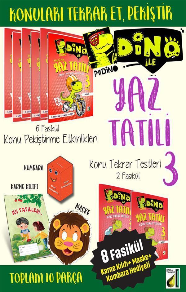 Damla Yayınları 3. Sınıf Dino İle Yaz Tatil Kitabı - Damla Yayınevi - Image 1