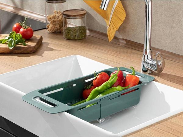 Trendy Plastik Ayarlanabilir Lavabo Süzgeci Süzgeç 48x19x8 Cm Yeşil - Image 1