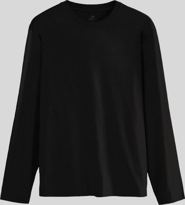 Siyah Standart Fit Basic O Yaka Erkek Sweatshirt - 87997 - Image 1