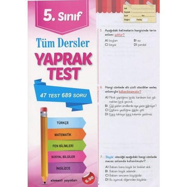 Element Yayınları 5. Sınıf Tüm Dersler Yaprak Test - Element Yayınları - Image 1