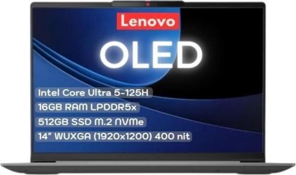 Lenovo Ideapad Slim 5 83DA0078TR Intel Core Ultra 5 125H 16GB 512GB SSD 14" OLED WUXGA FreeDos - Image 1