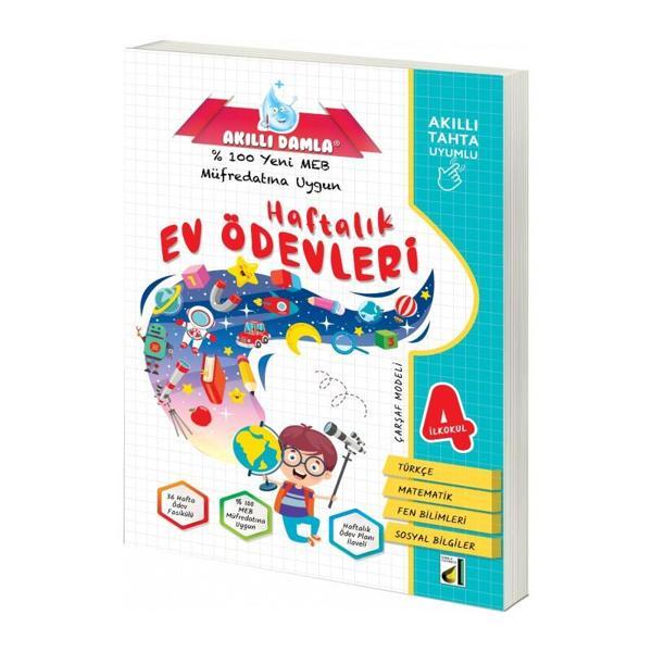 Damla Yayınları 4. Sınıf Akıllı Damla Haftalık Ev Ödevleri - Damla Yayınevi - Image 1