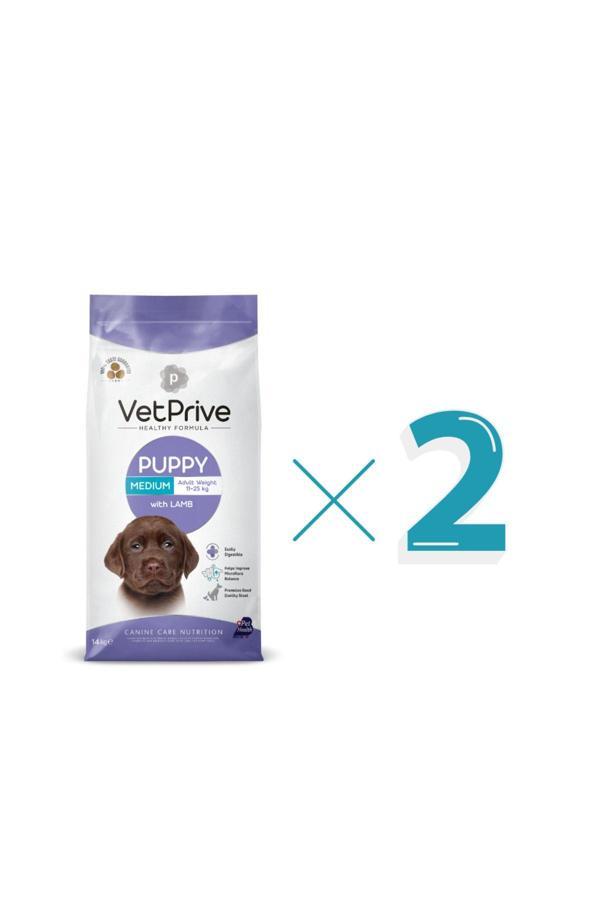 Vet Prive Orta Ve İri Irk Yavru Köpek Maması Kuzu Etli 14 Kg X 2 Adet - Image 1